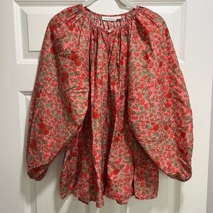 Roller Rabbit Pink and Green Floral Top